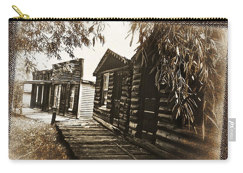 Textured Photo Zip Pouch featuring the photograph Walking Backwards by Susan Kinney