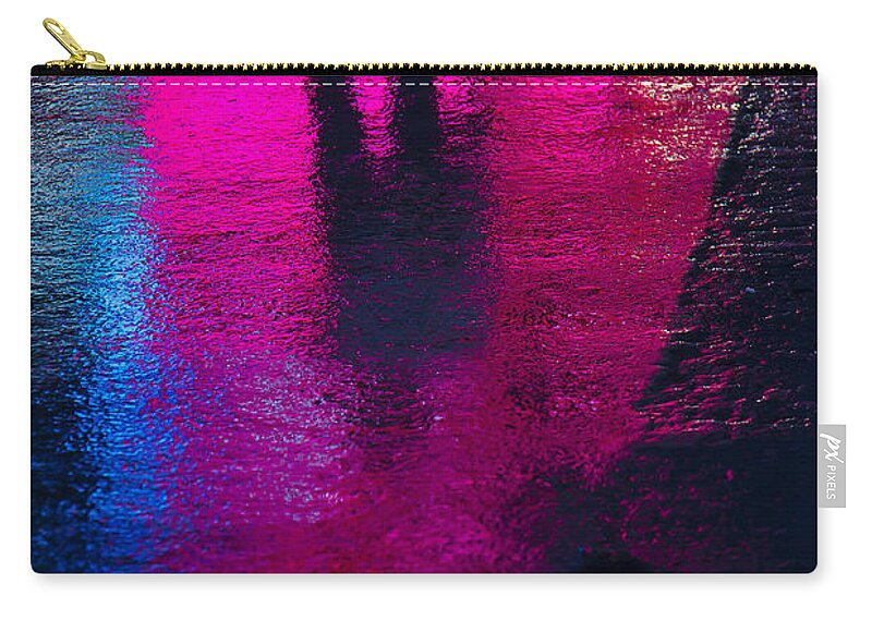 Rain Zip Pouch featuring the photograph Walking in the rain by Garry Gay