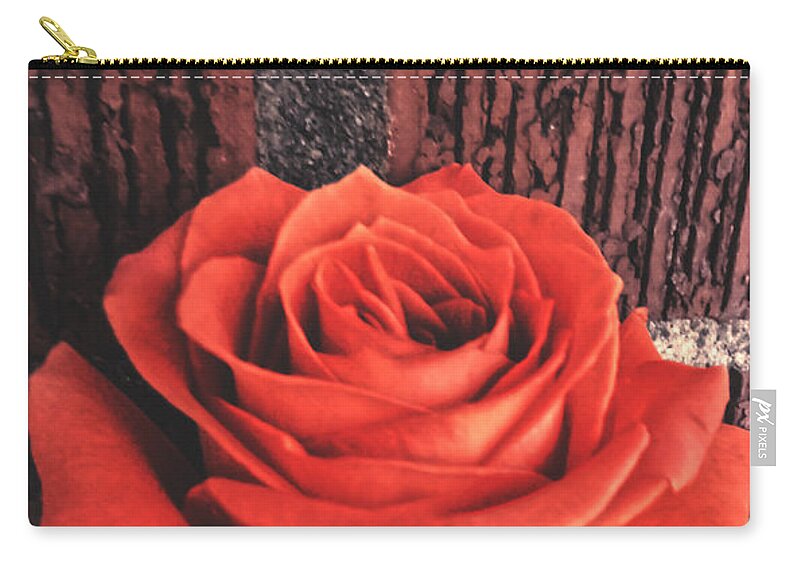Rose Zip Pouch featuring the photograph Wallflower by Charlie Cliques