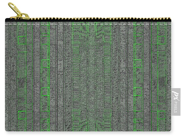 Design Zip Pouch featuring the mixed media Wallpaper-mandoxocco-matrixa.green by Mando Xocco