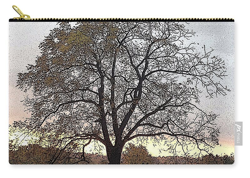 Sunrise Zip Pouch featuring the photograph Walnut Tree Series Poster Edges by Conni Schaftenaar