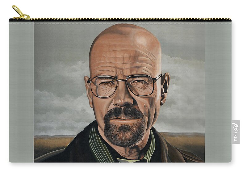 Walter White Zip Pouch featuring the painting Walter White by Paul Meijering
