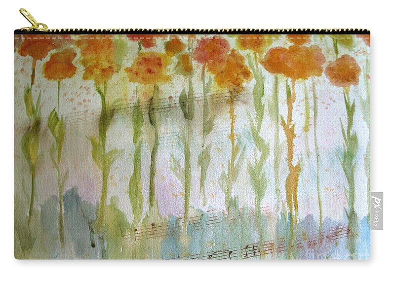 Flower Zip Pouch featuring the painting Waltz of the Flowers by Sandy McIntire