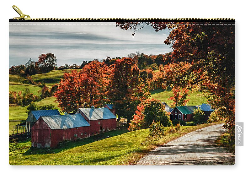  Jenne Farm Zip Pouch featuring the photograph Wandering Down The Road by Jeff Folger