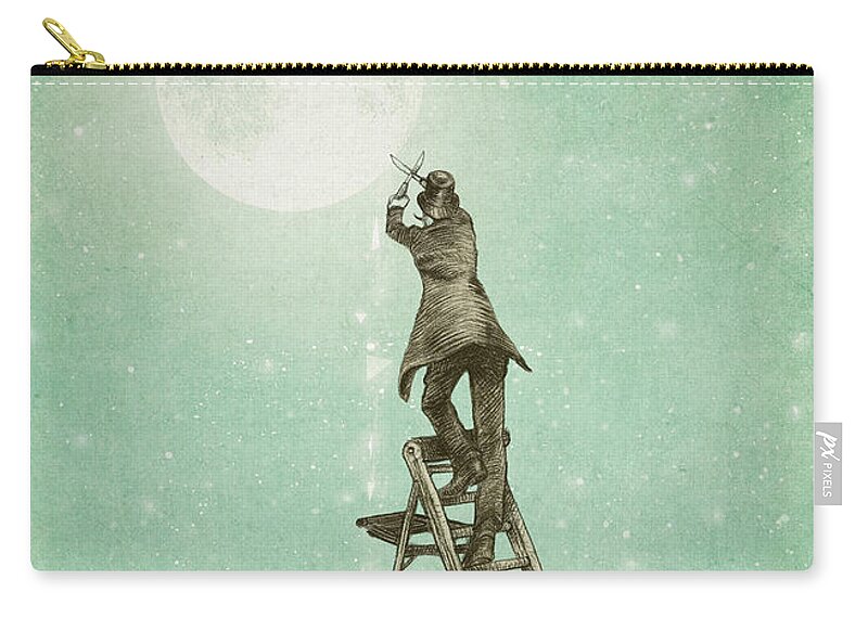 Moon Carry-all Pouch featuring the digital art Waning Moon by Eric Fan