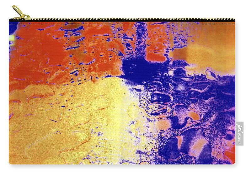 Yellow And Blue Zip Pouch featuring the photograph Water Blocks by Deborah Crew-Johnson