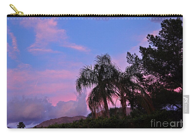 Pink Zip Pouch featuring the photograph Water Colored Sky by Jay Milo