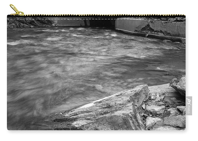 Stream Zip Pouch featuring the photograph Cornish Mill Bridge by Edward Fielding