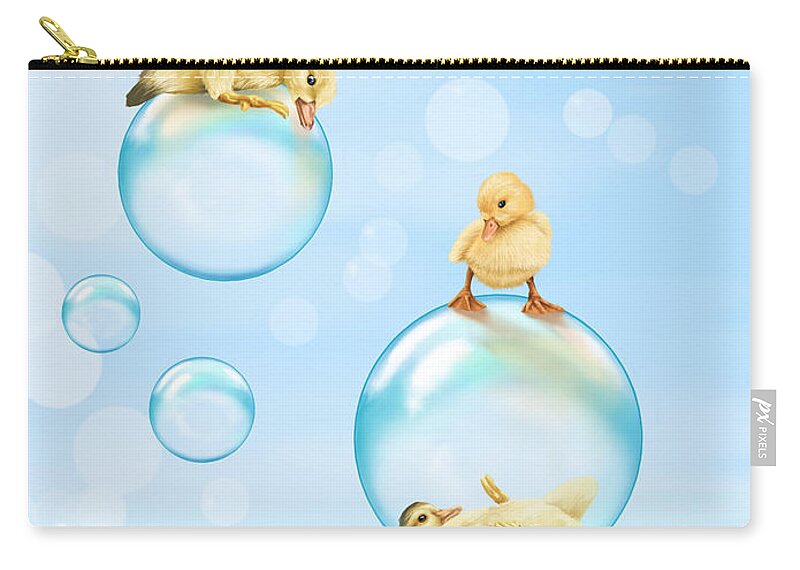 Ipad Zip Pouch featuring the painting Water games by Veronica Minozzi