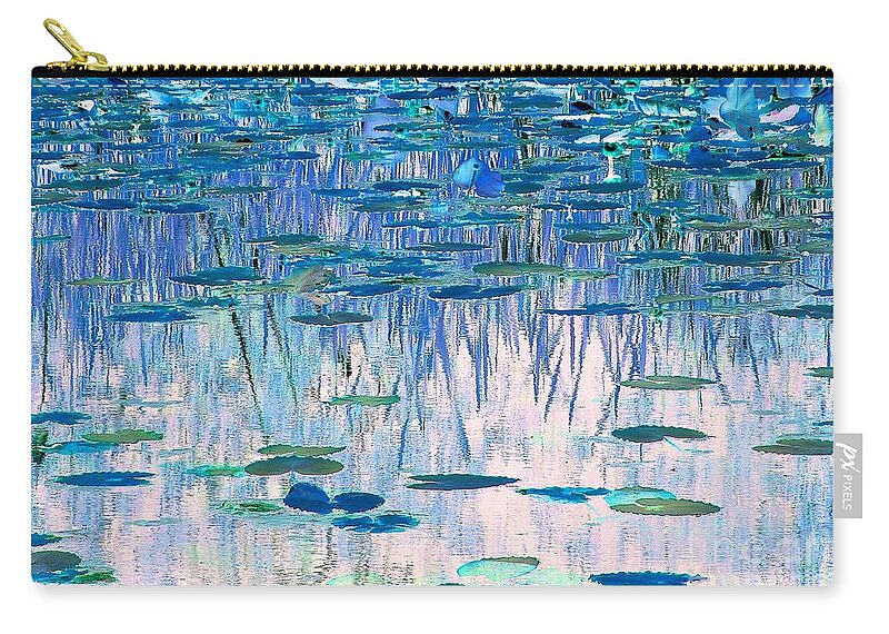 Abstraction Zip Pouch featuring the photograph Water Lilies by Chris Anderson