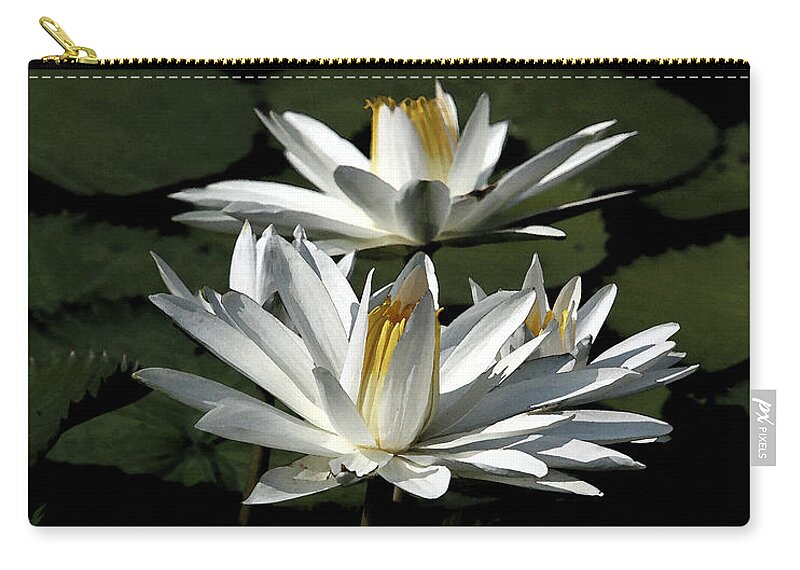 Lillies Zip Pouch featuring the photograph Water Lilies by John Freidenberg