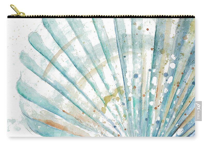 Water Zip Pouch featuring the painting Water Shell by Patricia Pinto