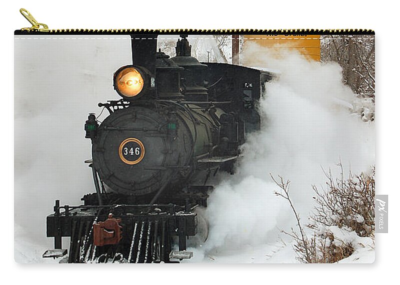Colorado Railroad Museum Zip Pouch featuring the photograph Water Tower behind the Steam by Ken Smith