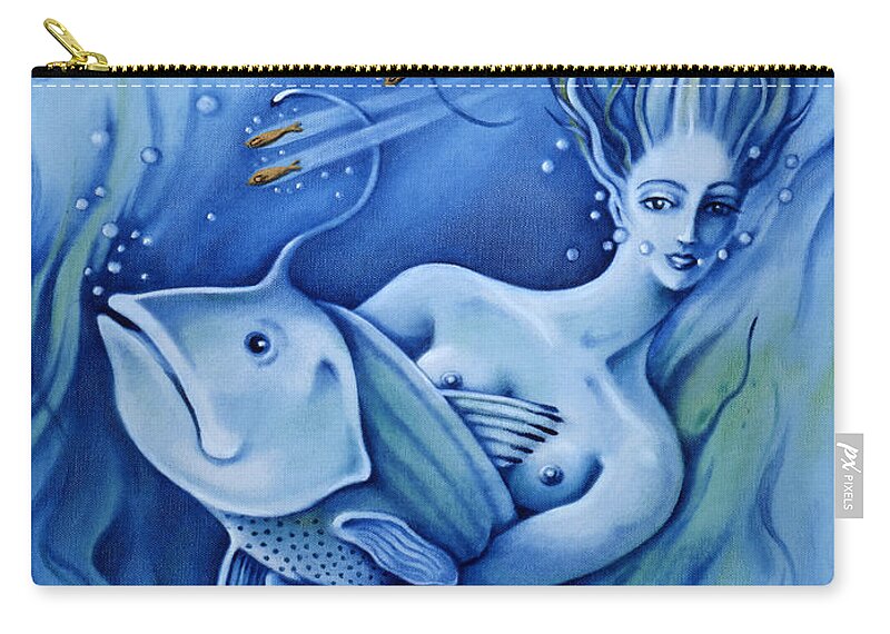 Fantasy Zip Pouch featuring the painting Water by Valerie White