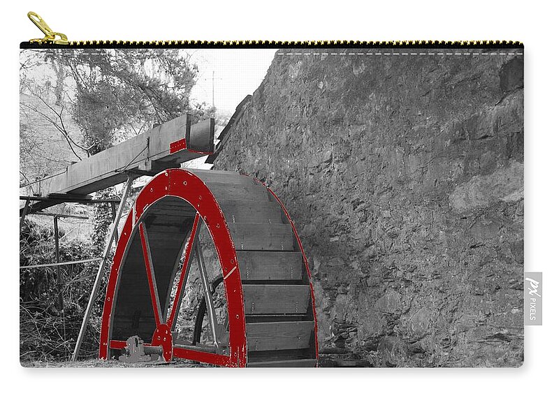 Water Zip Pouch featuring the photograph Water wheel. by Christopher Rowlands