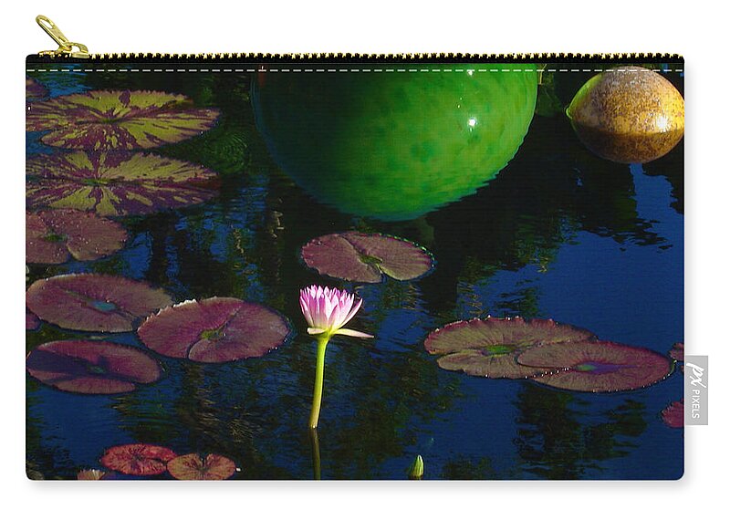 Art Portraits Zip Pouch featuring the photograph Waterlily Reflection by Kristin Hatt
