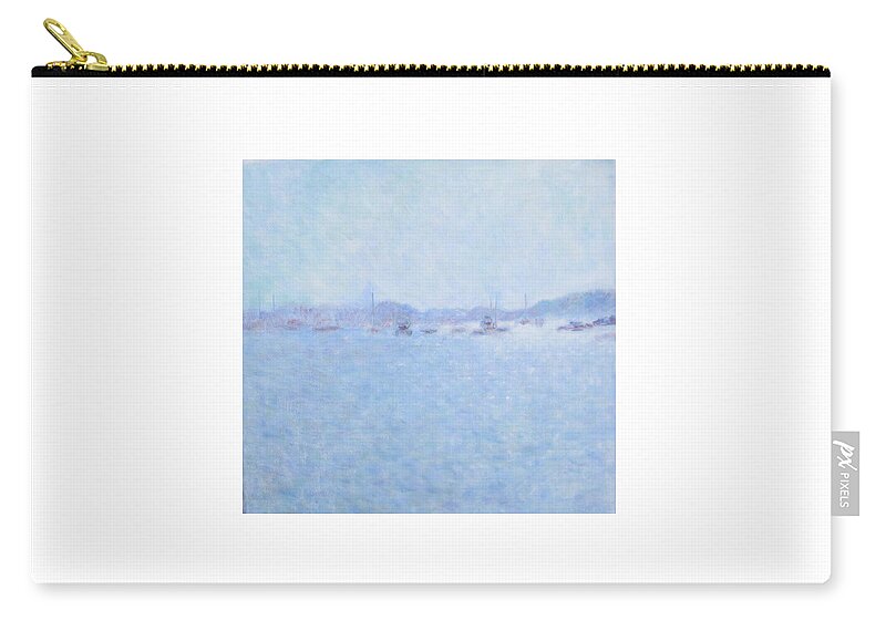 Landscape Zip Pouch featuring the painting Waterway of Beautiful France by Glenda Crigger