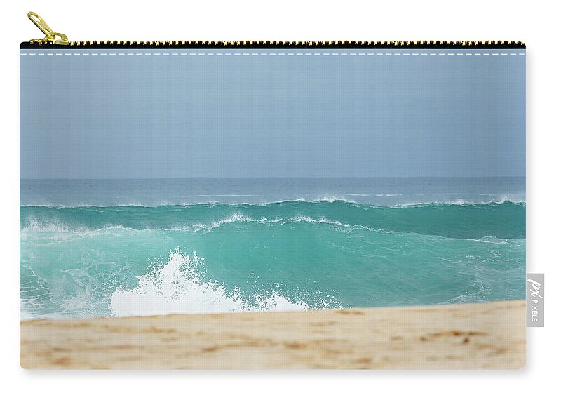 Scenics Zip Pouch featuring the photograph Wave Action by Laszlo Podor