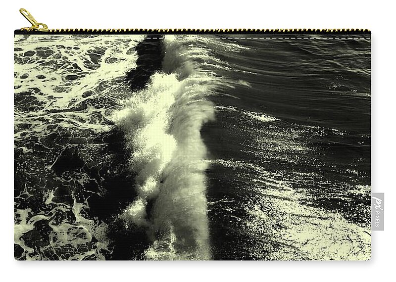 Nature Zip Pouch featuring the photograph Wave Line Beige by Fei A