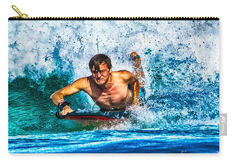 Ocean. Matt Zip Pouch featuring the photograph Wave Rider by Eye Olating Images