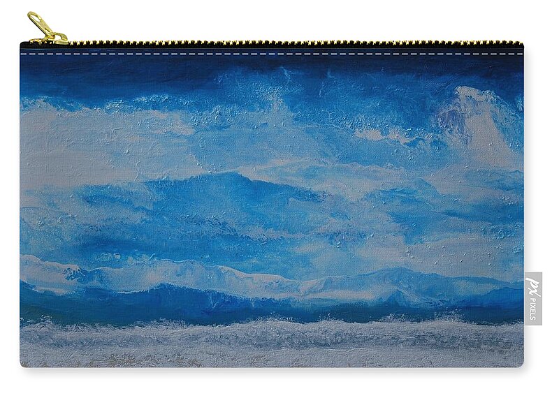 Indigo Carry-all Pouch featuring the painting Waves by Linda Bailey