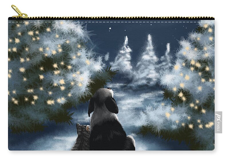 Christmas Zip Pouch featuring the painting We are so good by Veronica Minozzi