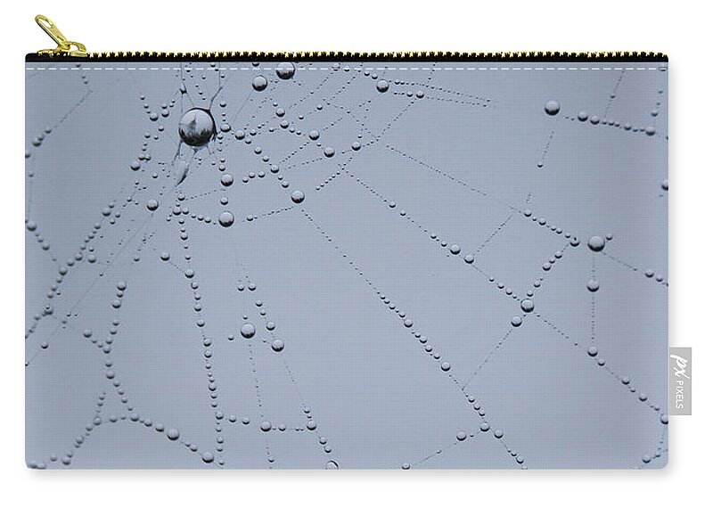 Spiderweb Zip Pouch featuring the photograph Web Fractal by Jani Freimann