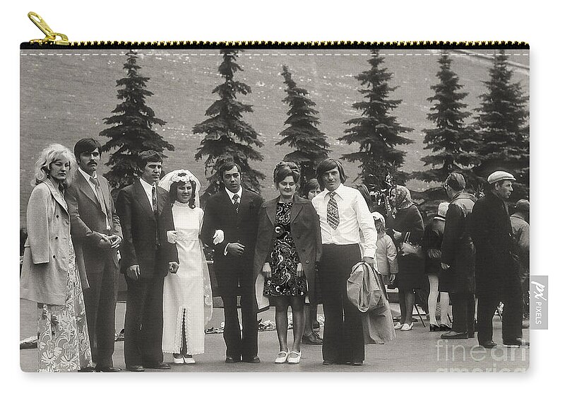 Moscow Russia Zip Pouch featuring the photograph Wedding Party 3 by Bob Phillips