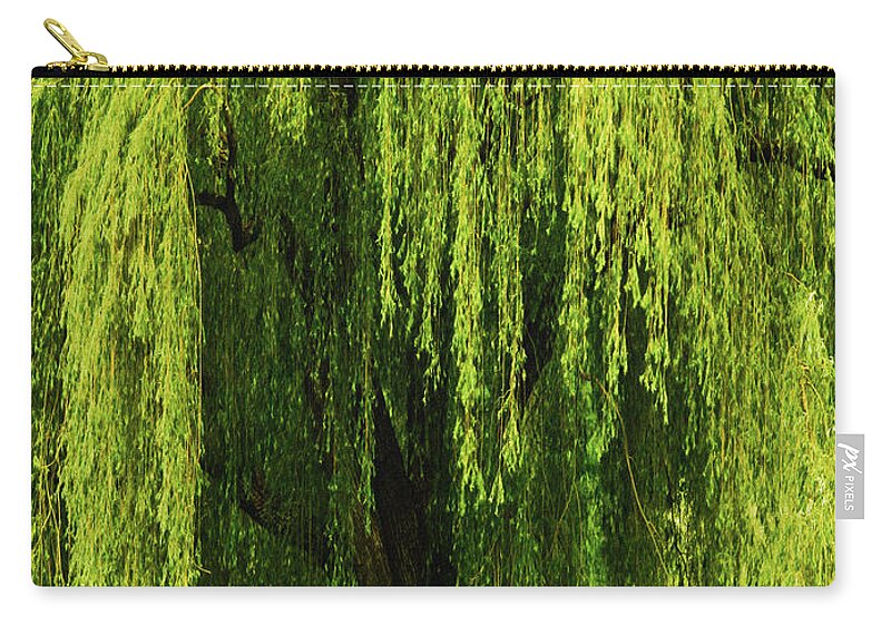 Weeping Willow Zip Pouch featuring the photograph Weeping Willow Tree Enchantment by Carol F Austin