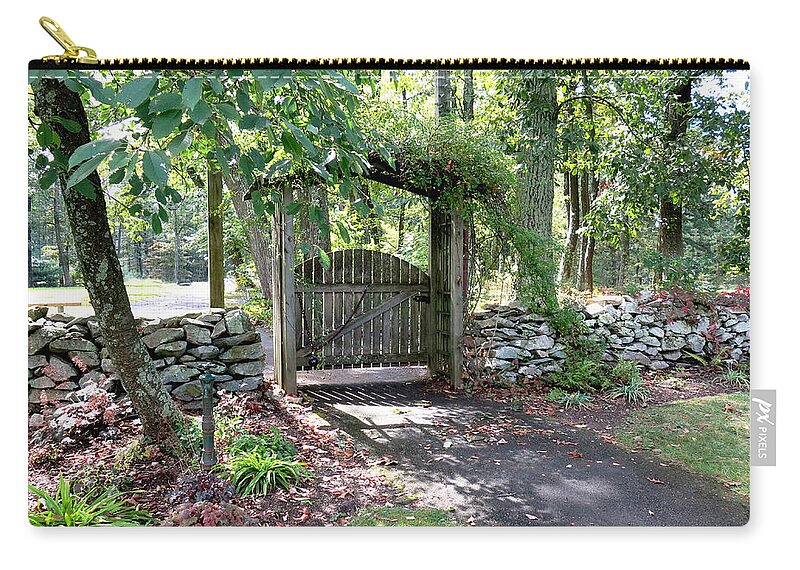 Gate Zip Pouch featuring the photograph Welcome by Jean Macaluso