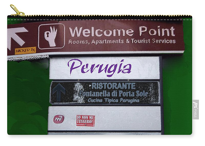 Italy Zip Pouch featuring the photograph Welcome to Perugia by Caroline Stella