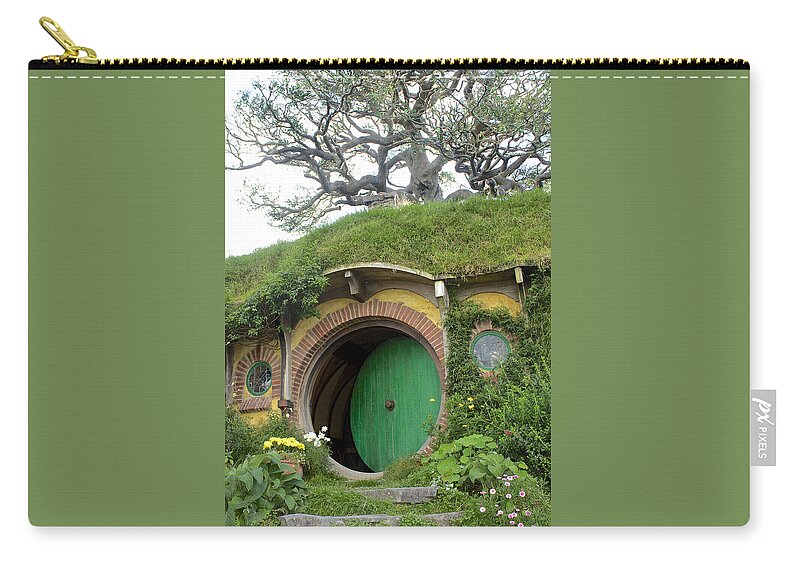 Frodo Baggins Zip Pouch featuring the photograph Tea with Bilbo and Frodo Baggins, NZ by Venetia Featherstone-Witty