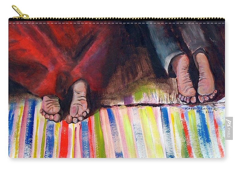 Oil Zip Pouch featuring the painting We're Praying for You by Kathleen Luther