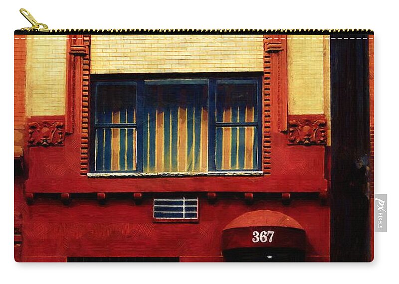 Door Zip Pouch featuring the painting West Side Walk Up by RC DeWinter