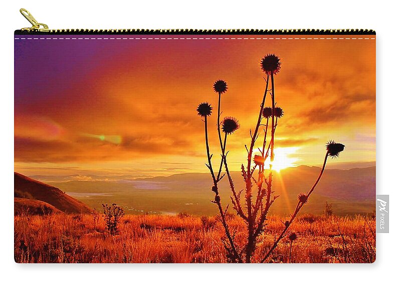 Jackson Hole Zip Pouch featuring the photograph What a morning by Catie Canetti
