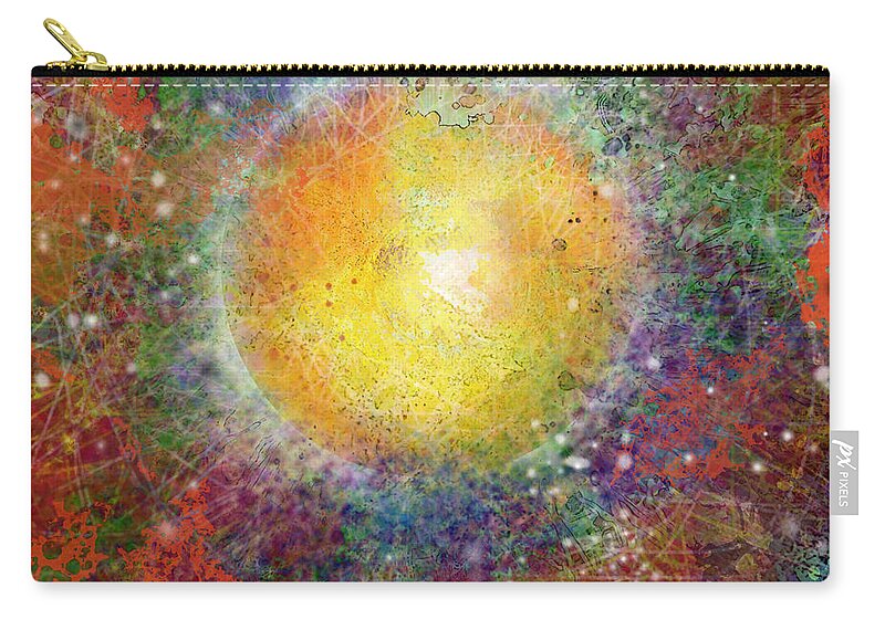 Sun Zip Pouch featuring the digital art What Kind of Sun VIII by Carol Jacobs