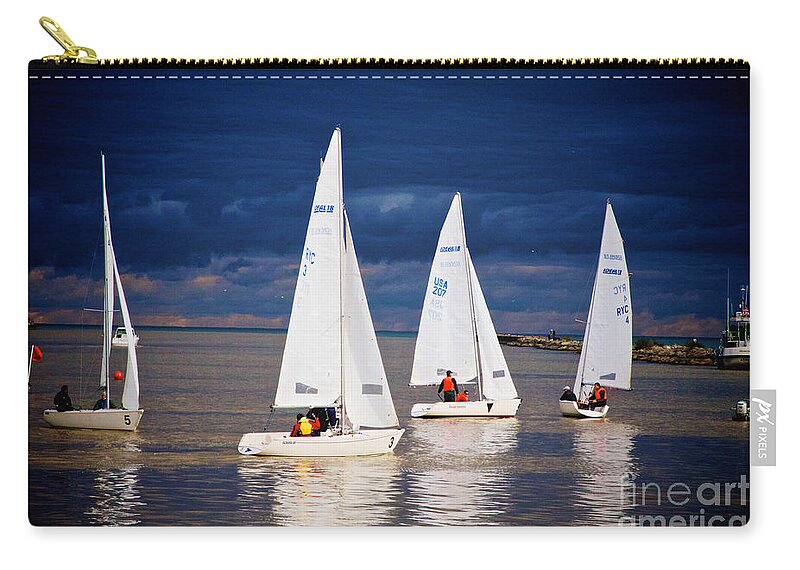 Boats Zip Pouch featuring the photograph What Storm by William Norton