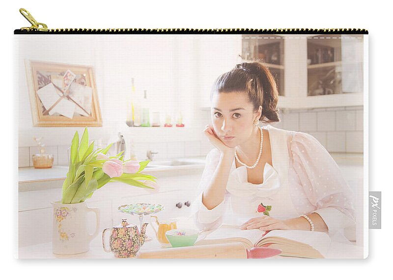 Fifties Kitchen Zip Pouch featuring the photograph Her Perfect Little Life by Theresa Tahara