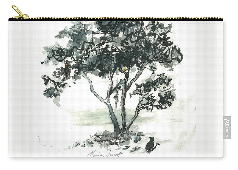 Tree Carry-all Pouch featuring the painting Studying the Menu by Maria Hunt