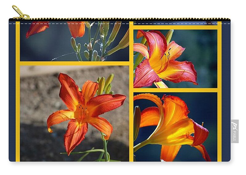 Flowers Zip Pouch featuring the photograph What's Up Tiger Lily by AJ Schibig