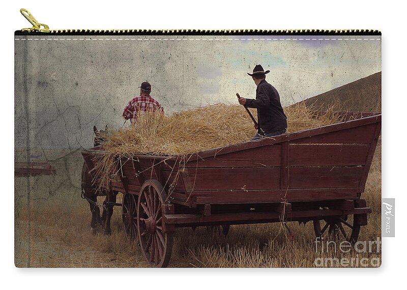 Wheat Zip Pouch featuring the photograph Wheat Wagon by Sharon Elliott