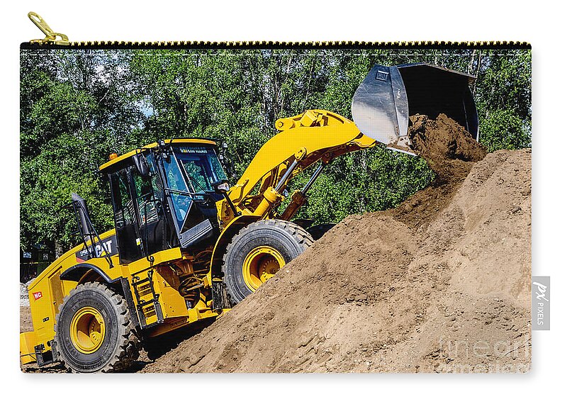 Wheel Loader Zip Pouch featuring the photograph Wheel Loader Construction Site by Gary Whitton