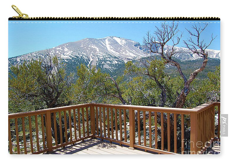 Great Basin National Park Zip Pouch featuring the photograph Wheeler Peak Overlook by Debra Thompson