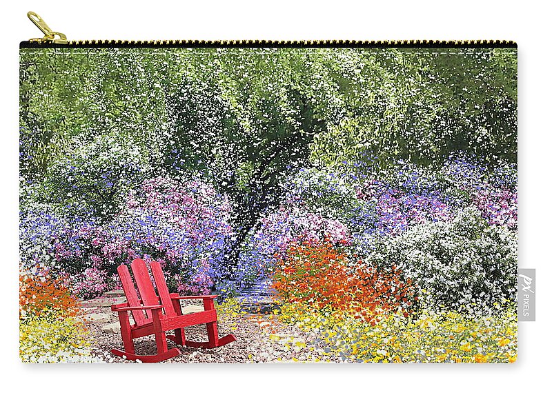 Garden Zip Pouch featuring the mixed media When May Comes by Kume Bryant