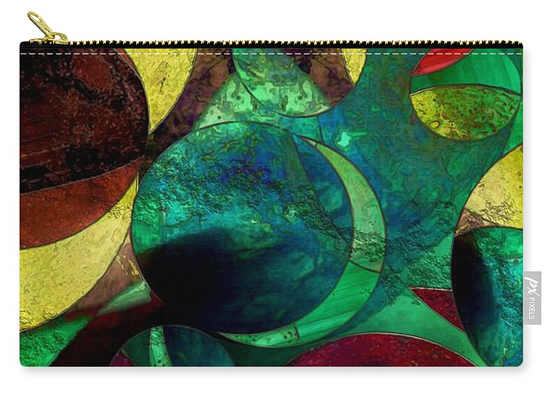 Planets Zip Pouch featuring the painting When Worlds Collide by RC DeWinter