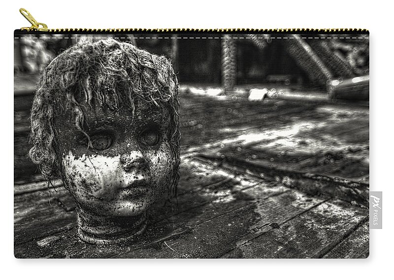 Doll Head Zip Pouch featuring the photograph Where is my body by Jonathan Davison