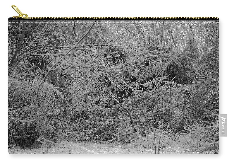 Ice Zip Pouch featuring the photograph Where Is The Trail by Daniel Reed