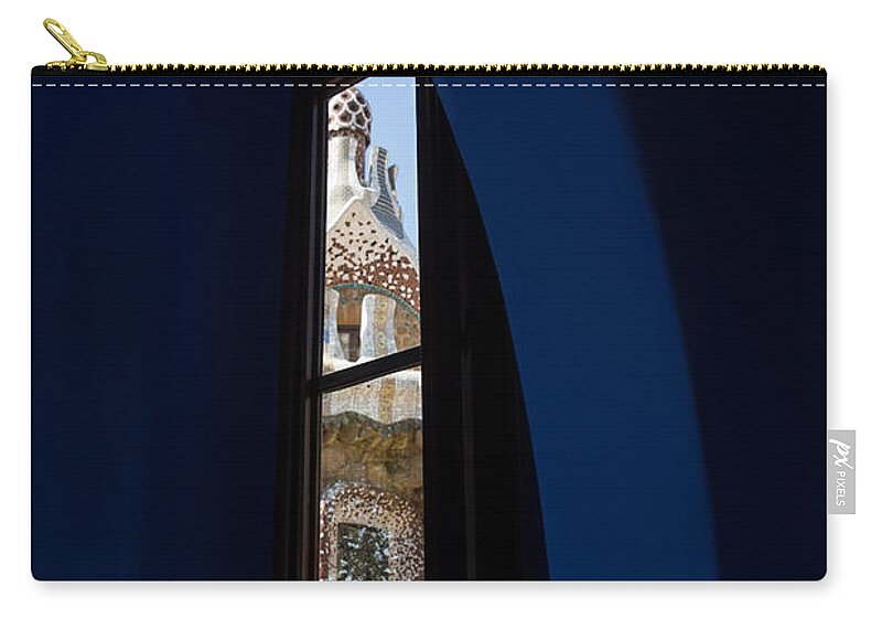 Fanciful Zip Pouch featuring the photograph Whimsical Fanciful Antoni Gaudi - Inside and Outside by Georgia Mizuleva