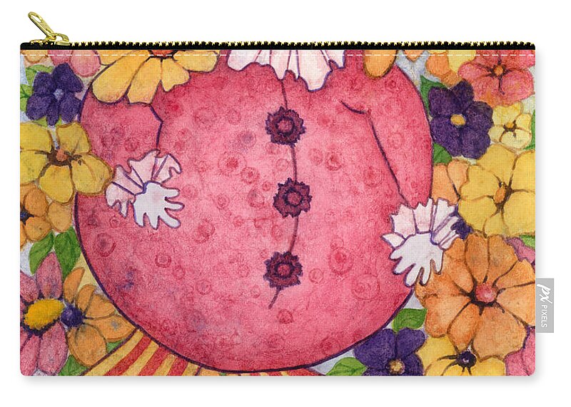 Clown Zip Pouch featuring the painting Whimsy on Parade by Barbara Jewell