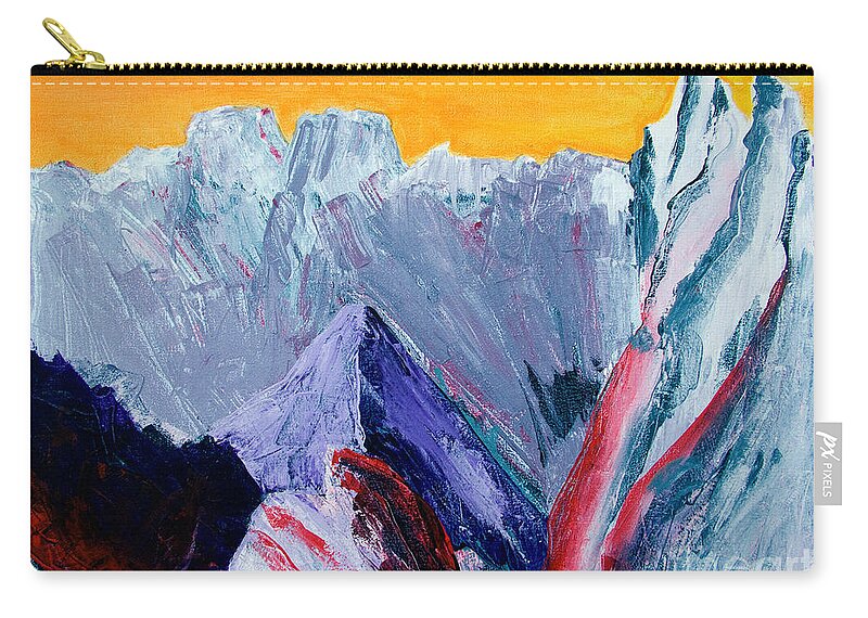 Mountains Painting Zip Pouch featuring the painting White Canyon by Kandyce Waltensperger